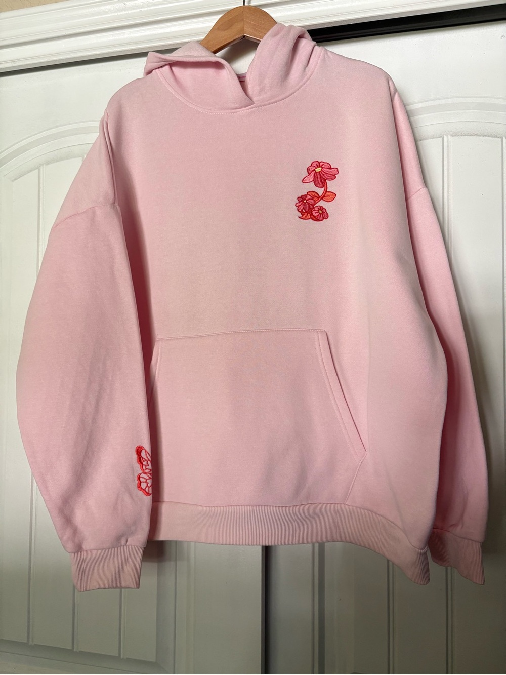 “Bloom Where God Plants You” Floral Embroidered Oversized Hoodie